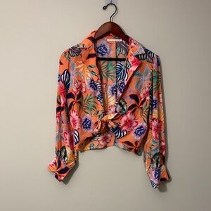 Violet & Claire Tropical Orange Blouse